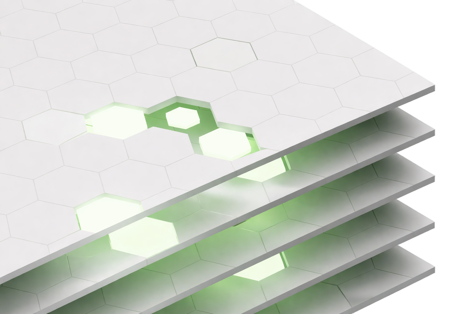 glowingHexagonsLayeredTileDesign